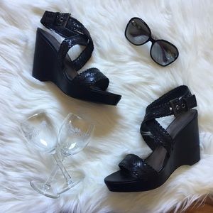 Ann Taylor Bianca Woven Wedge Sandals